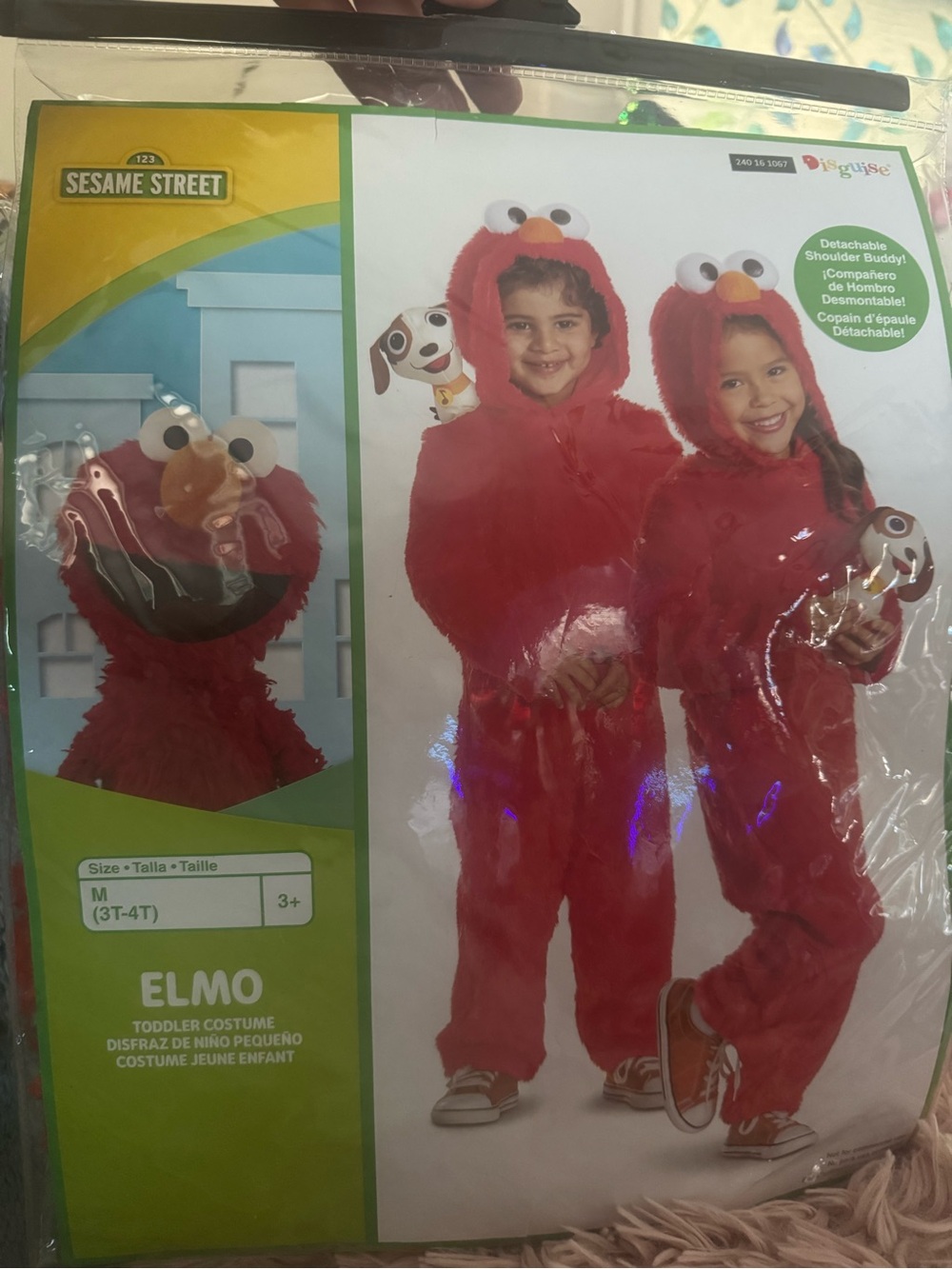 Sesame Street Elmo Plush Red Toddler Costume with Hood Medium 3T-4T BRAND NEW